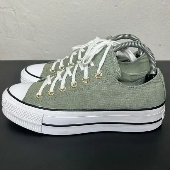 Converse Chuck Taylor’s platform, Olive colored women’s shoes size 8 - Picture 3 of 6